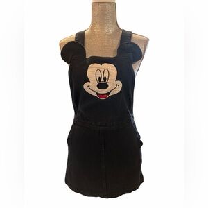 Rare Lazy Oaf Mickey Mouse Disney Overall All Style  Black Jean Dress!!